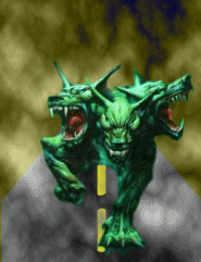 Gif animé cerbère vert